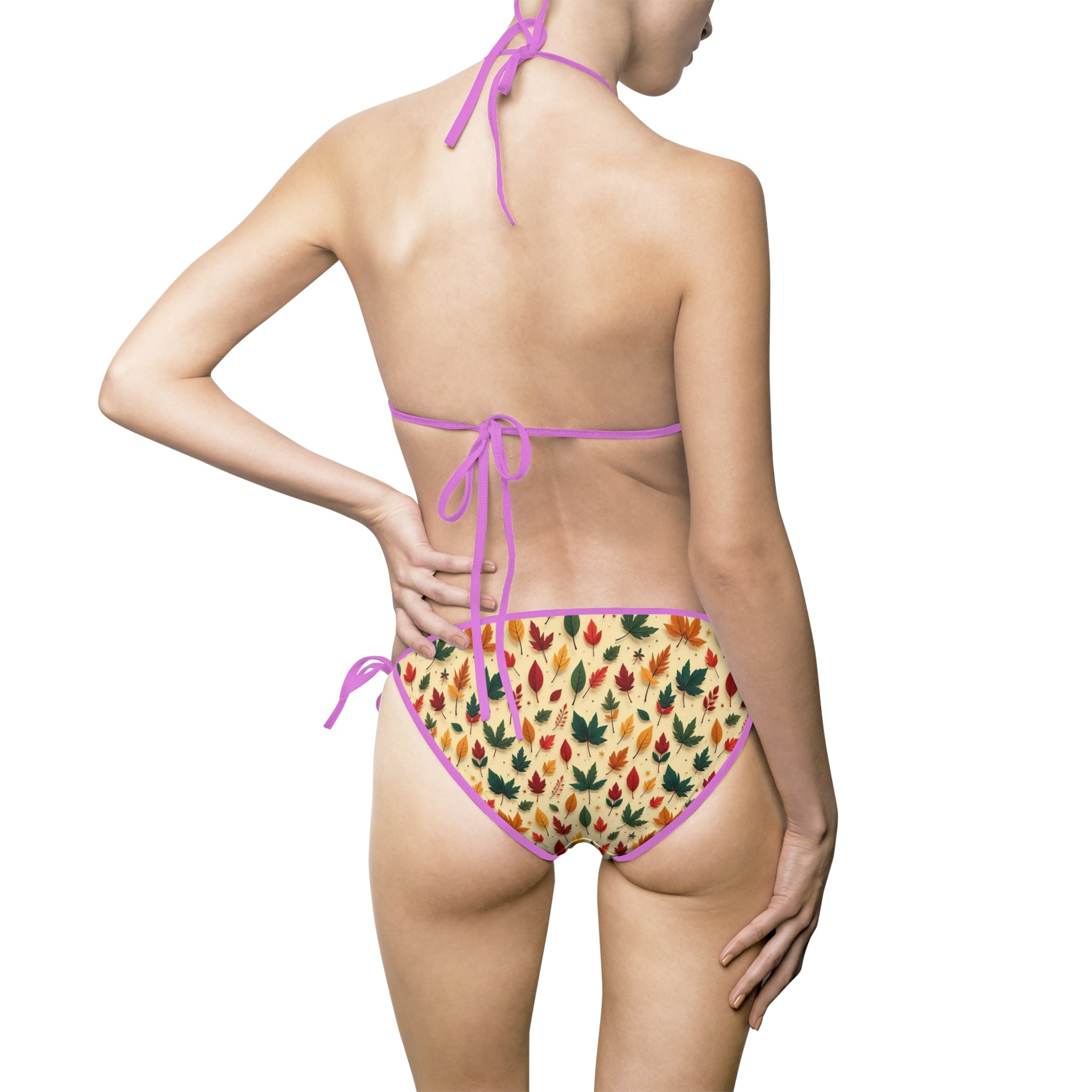 Floral Ikat Triangle Bikini — Women's Tie-Side Swimsuit