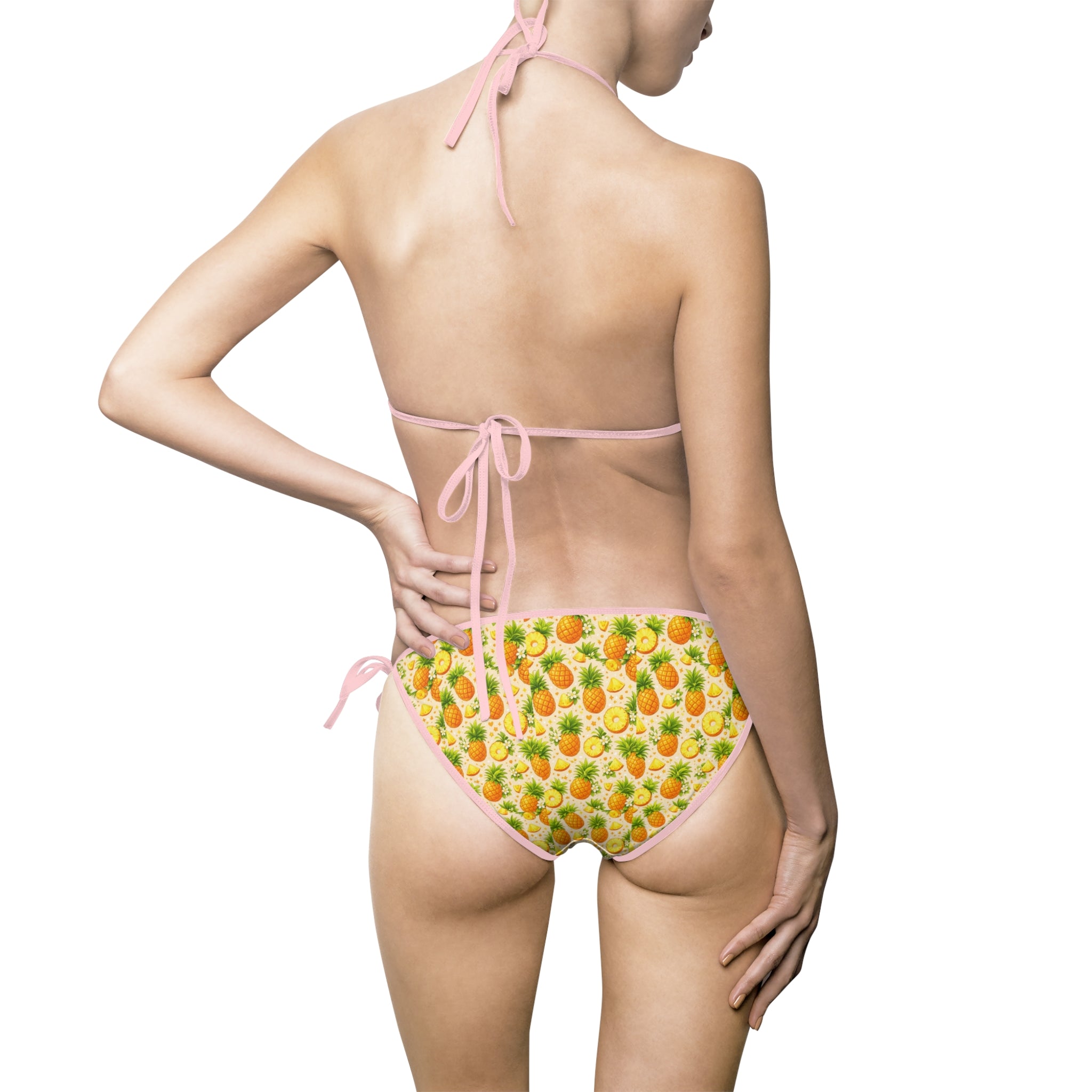 Pineapple Print Bikini — Tropical Women's Triangle Swimsuit