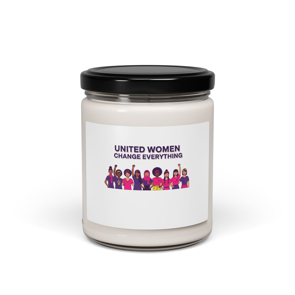 United Women Change Everything Candle | IWD feminist slogan, empowerment soy