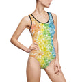 Floral Rainbow One-Piece Swimsuit — Vibrant Tropical Floral Print