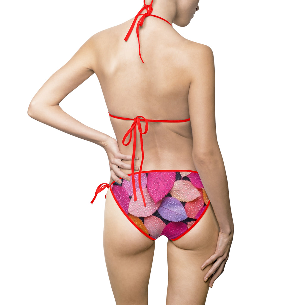 Colorful Heart Bubble Bikini — Women's Tie-Side Swimsuit