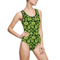 Kiwi Slice One-Piece Swimsuit — Fruit Pattern Bathing Suit for Women