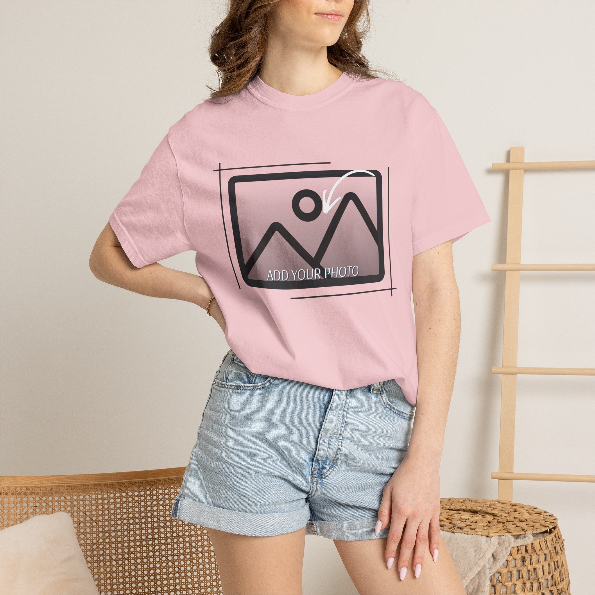 Blank White Graphic T-Shirt — Minimal Photo Frame Design