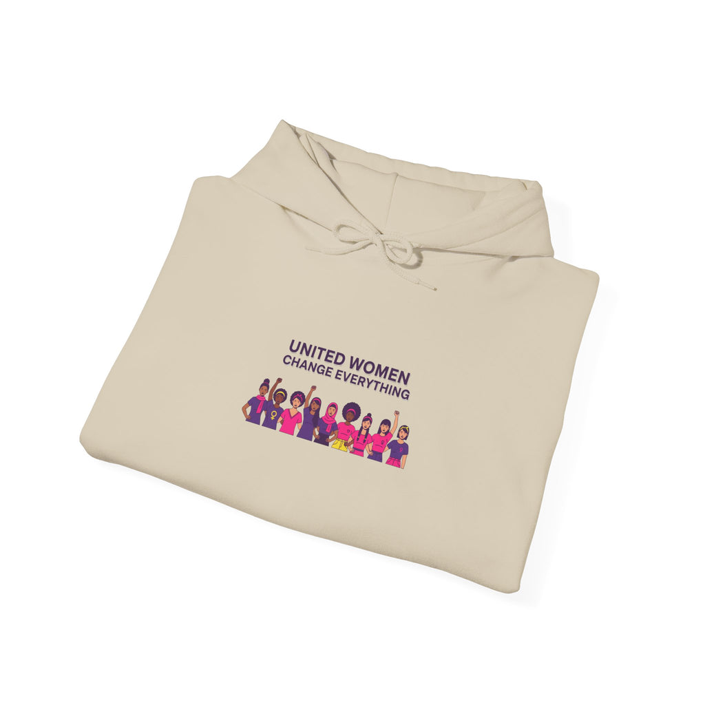 United Women Rise hoodie | International Women's Day, feminist slogan graphic
