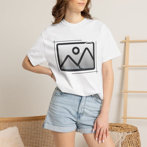 Blank White Graphic T-Shirt — Minimal Photo Frame Design