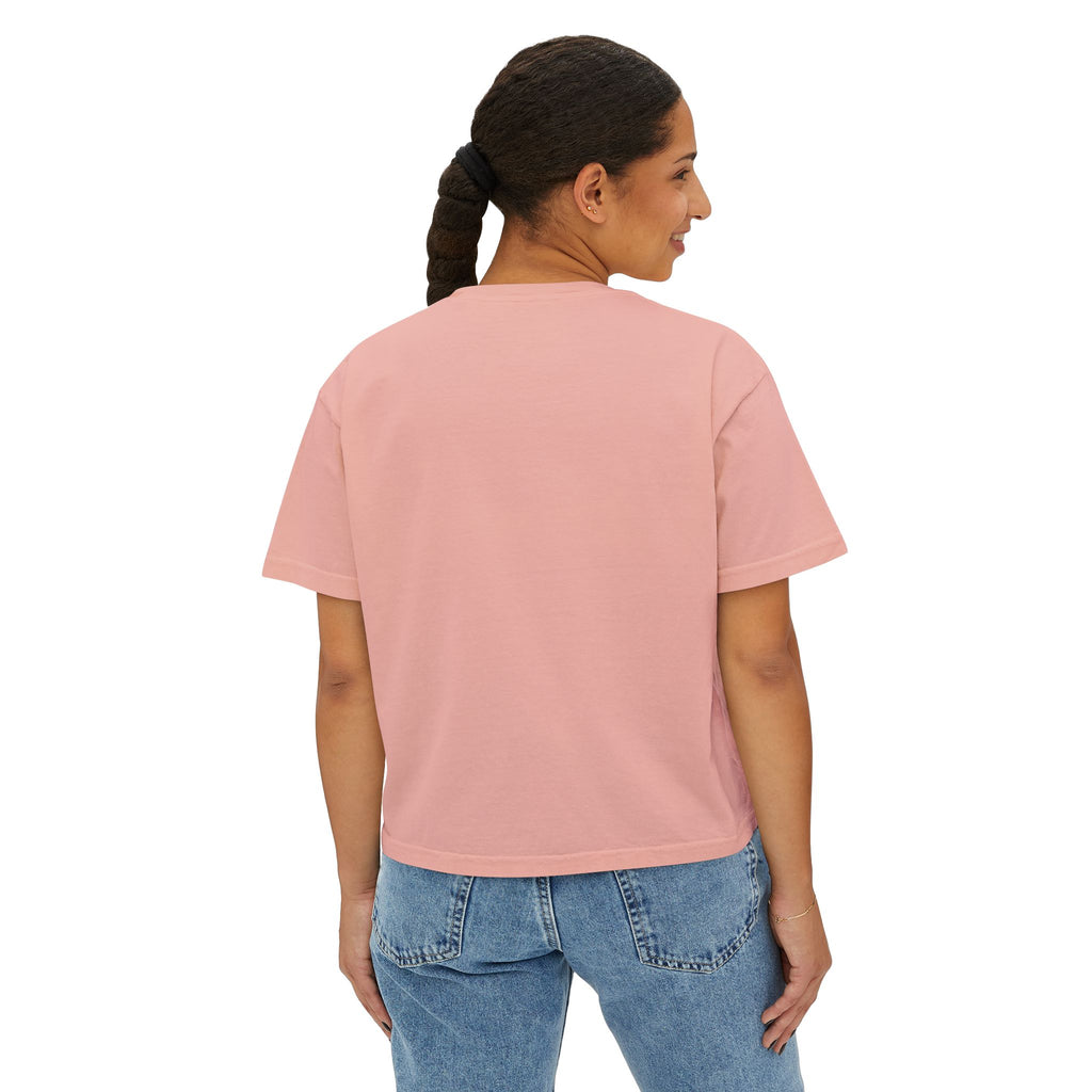 Cute Doll Graphic Boxy Tee — Long Black Hair Girl Illustration