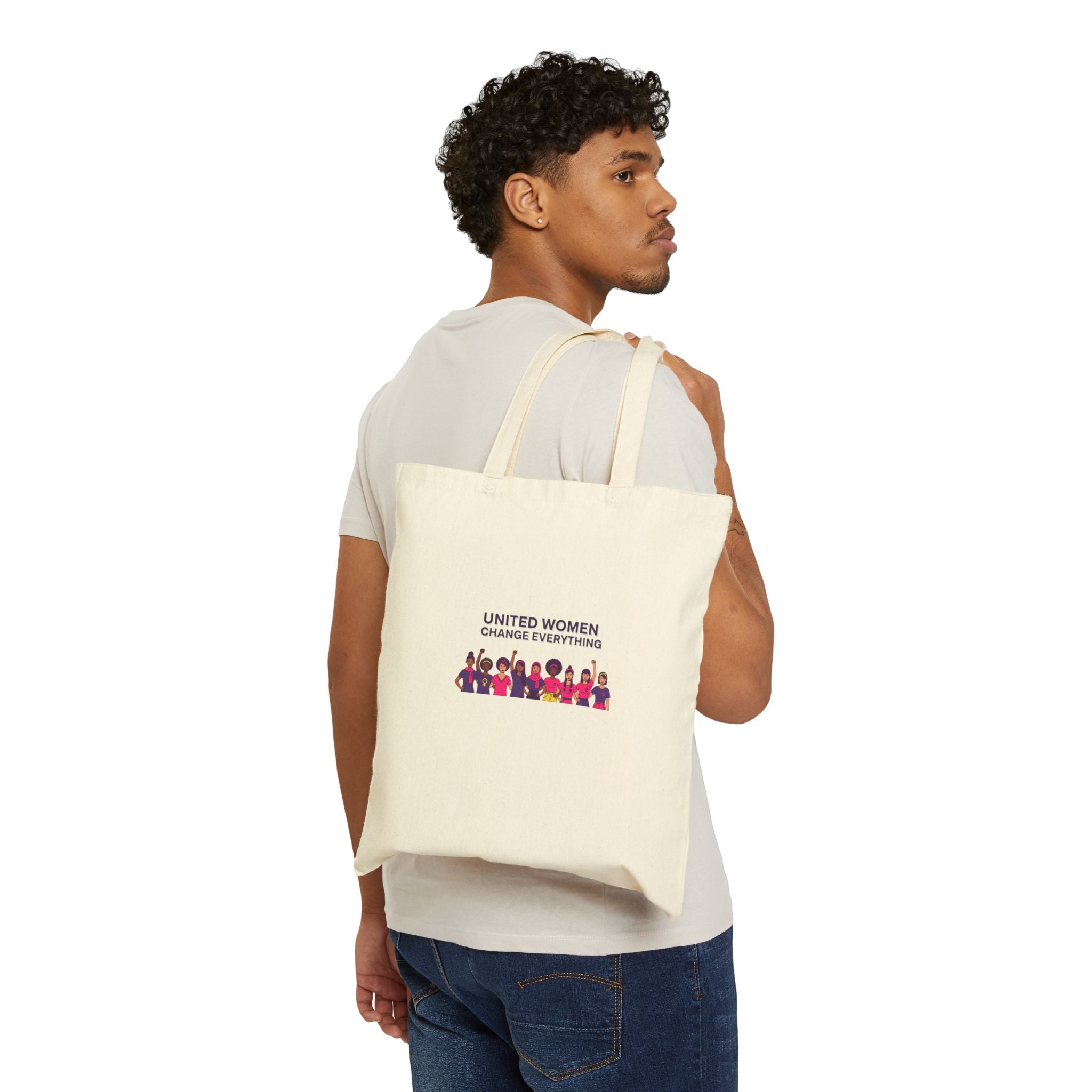 United Women Change Everything Tote, IWD Feminist Slogan, Equality Empowerment