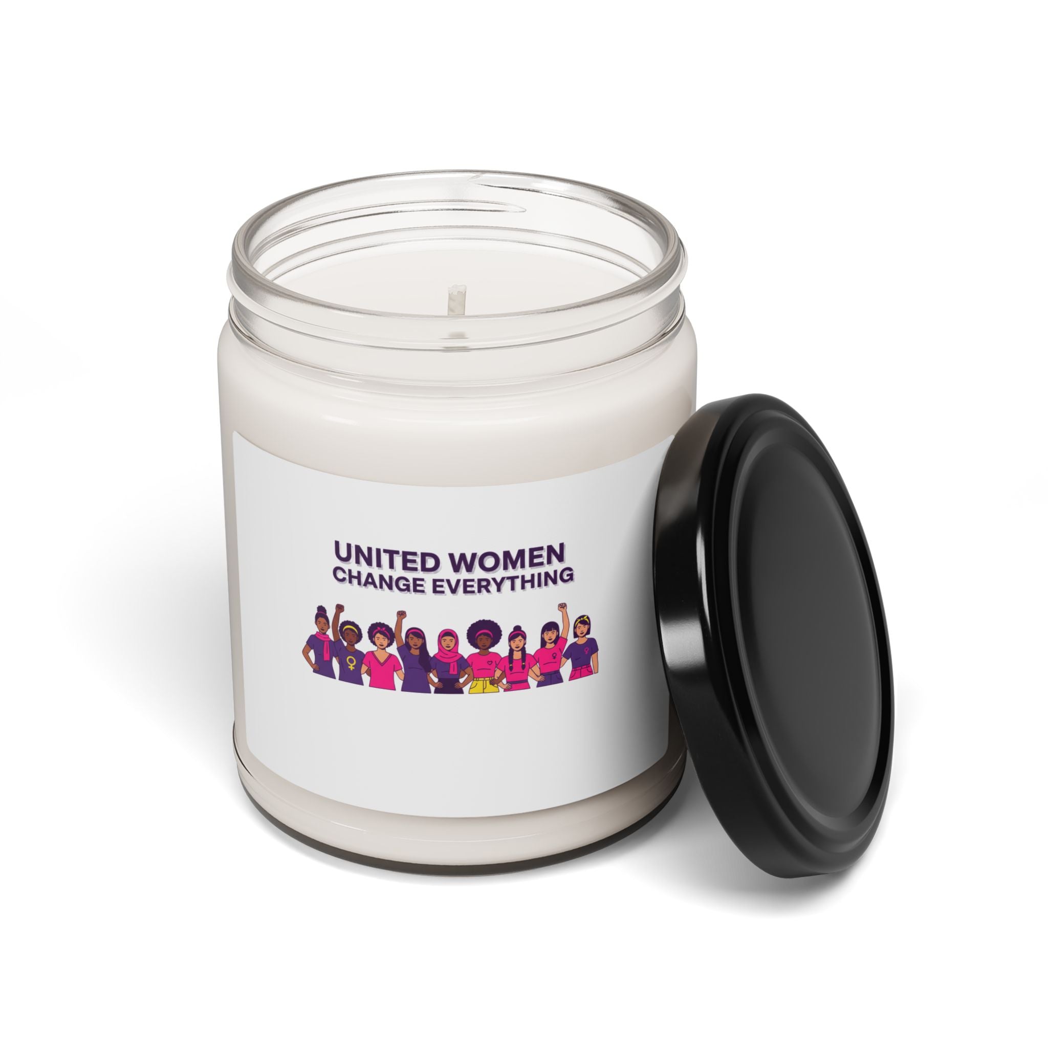 United Women Change Everything Candle | IWD feminist slogan, empowerment soy