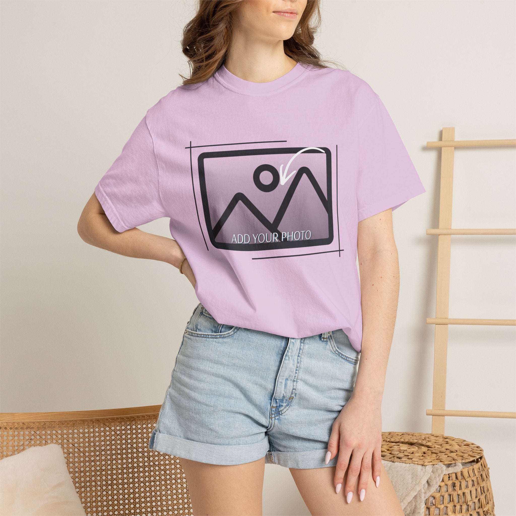 Blank White Graphic T-Shirt — Minimal Photo Frame Design