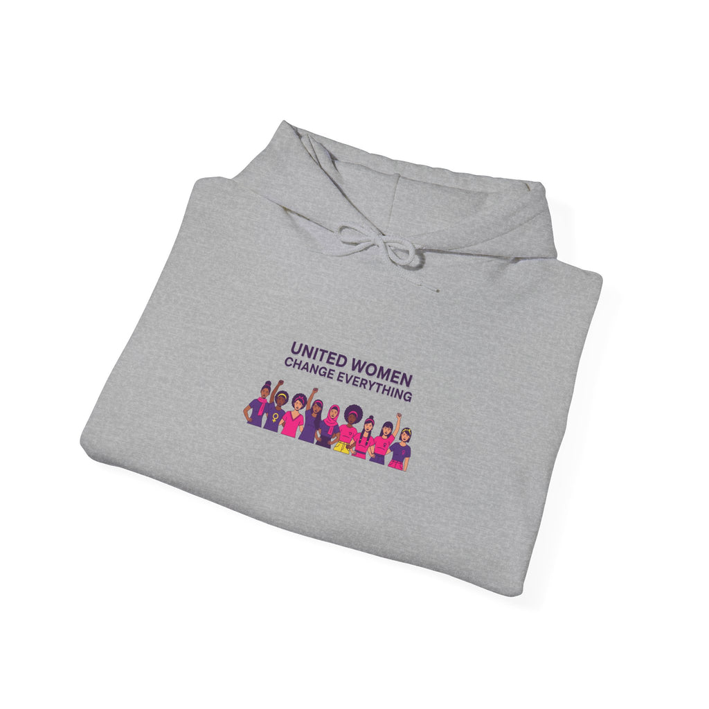 United Women Rise hoodie | International Women's Day, feminist slogan graphic