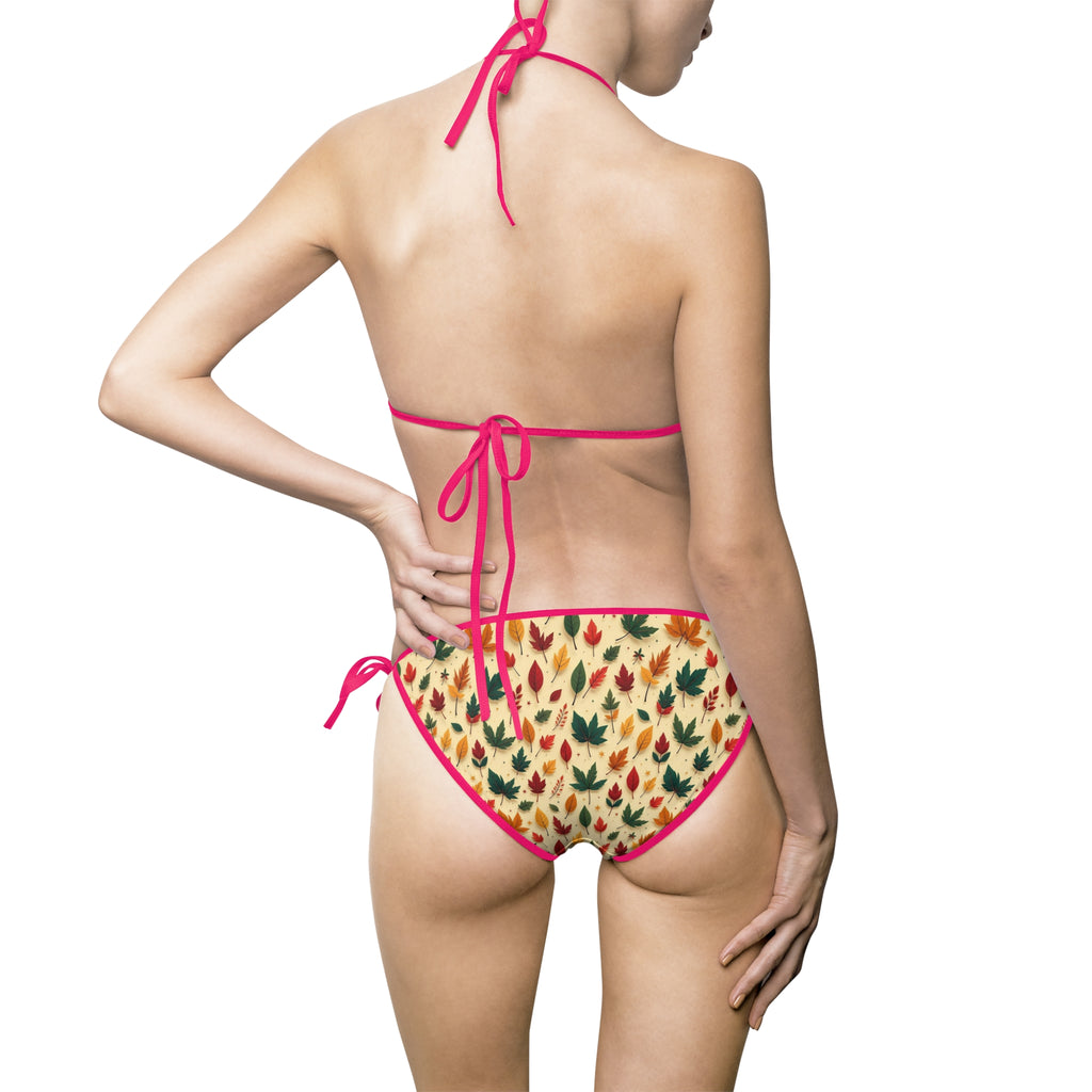 Floral Ikat Triangle Bikini — Women's Tie-Side Swimsuit