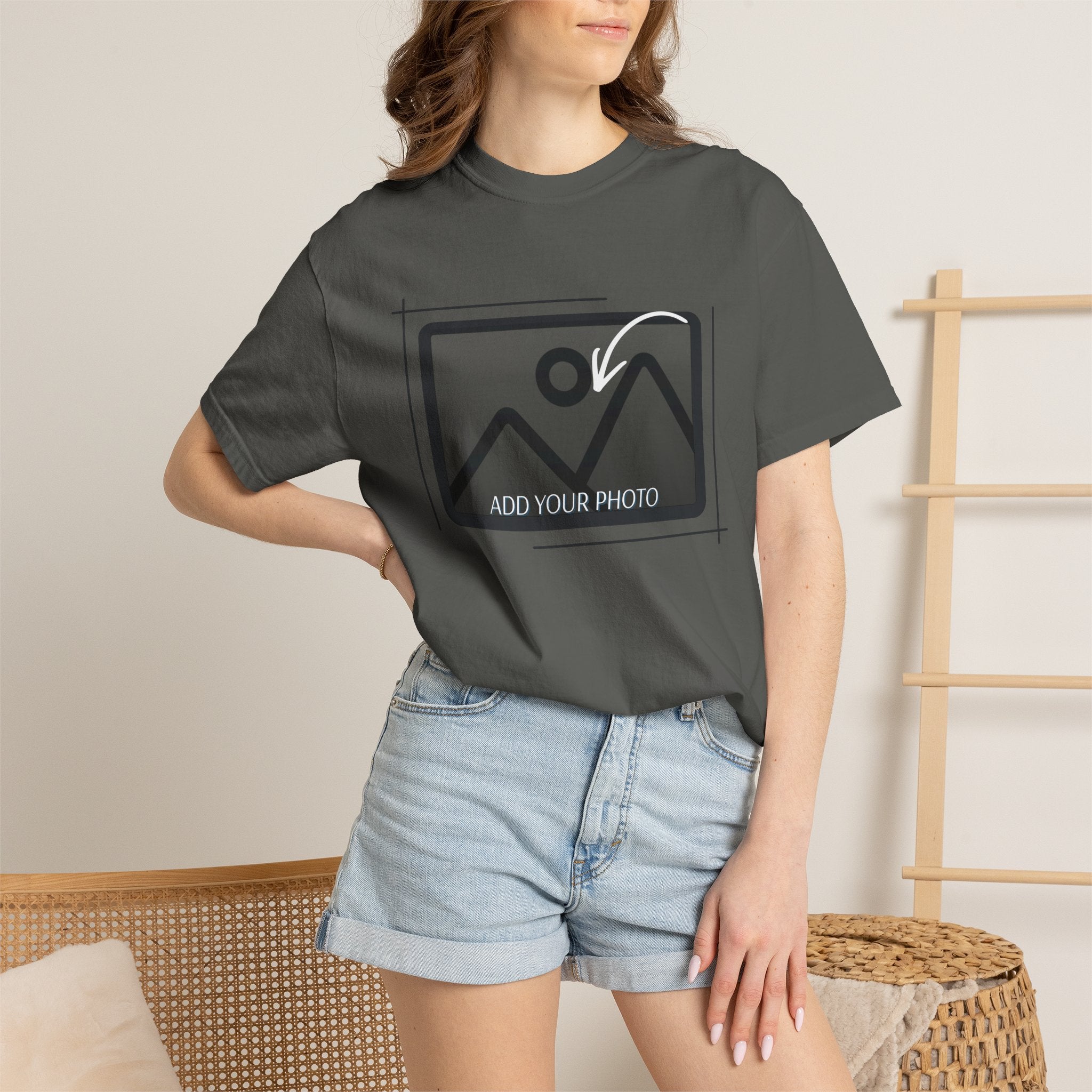 Blank White Graphic T-Shirt — Minimal Photo Frame Design