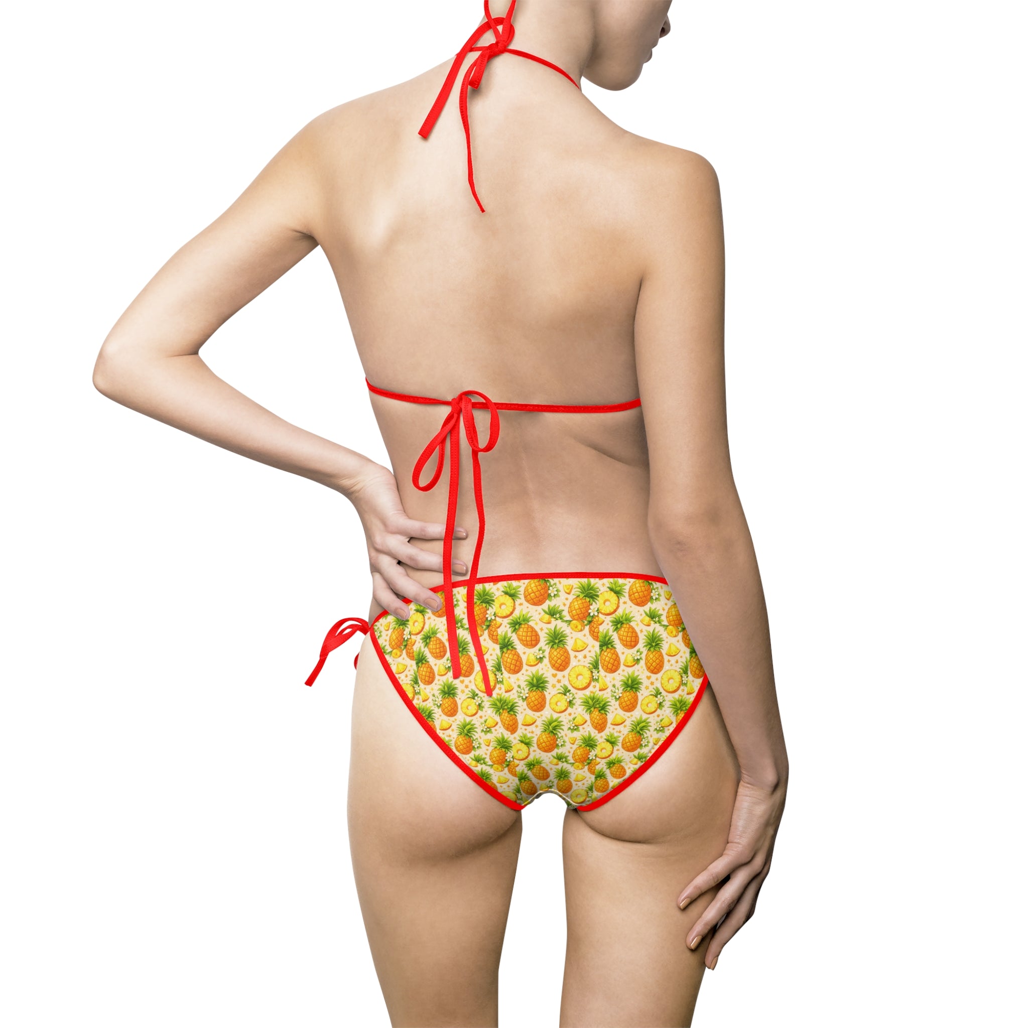 Pineapple Print Bikini — Tropical Women's Triangle Swimsuit