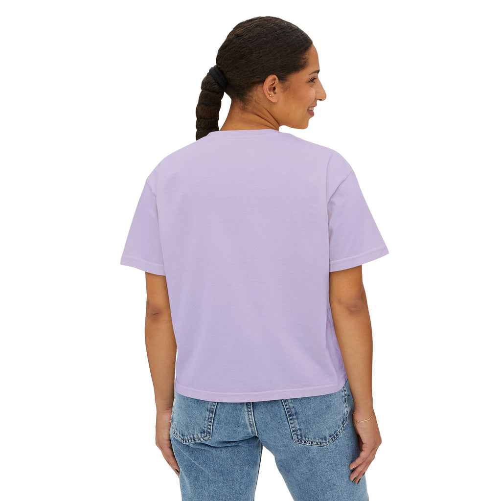 Boxy Tee — Cute Cartoon Girl Graphic Crop Shirt