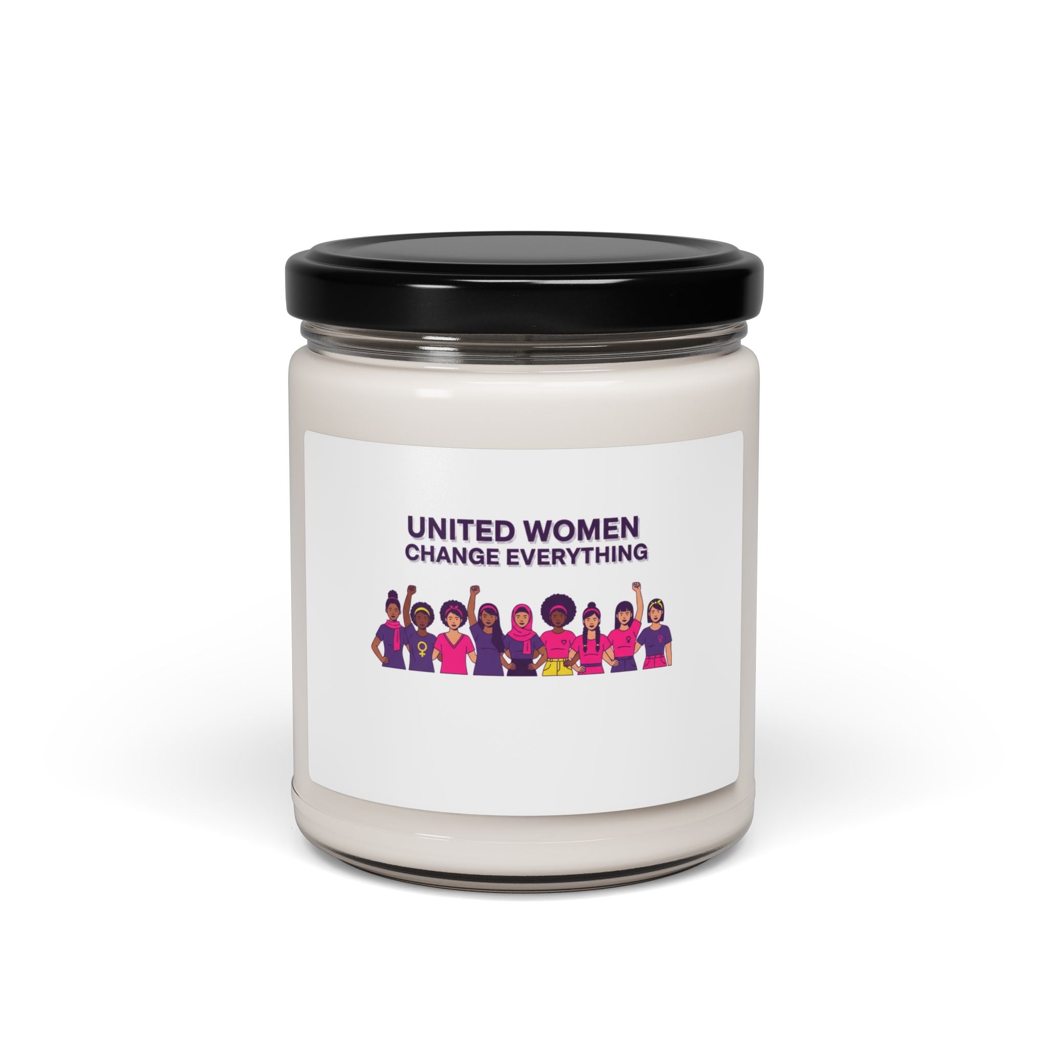 United Women Change Everything Candle | IWD feminist slogan, empowerment soy