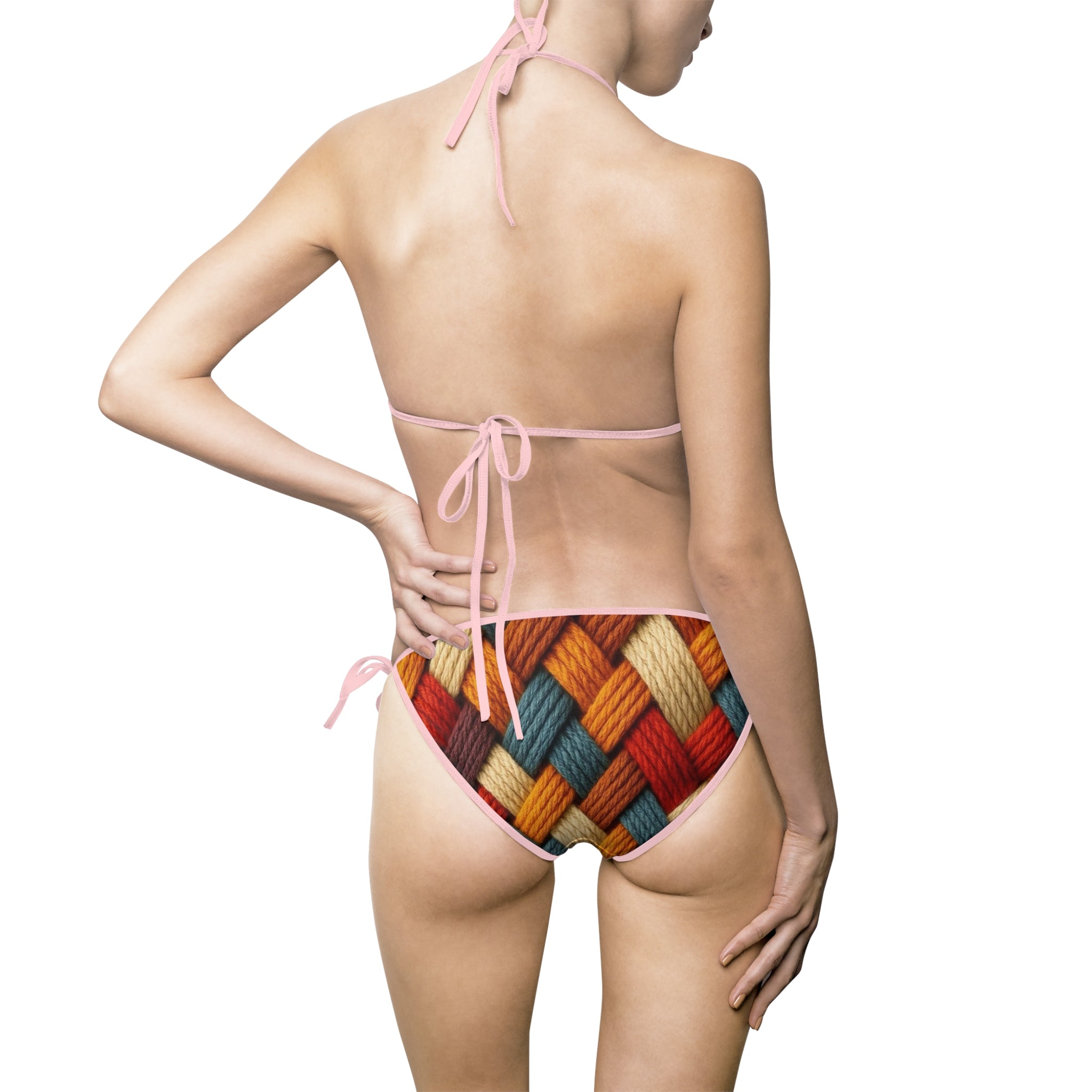 Woven Mosaic Print Bikini