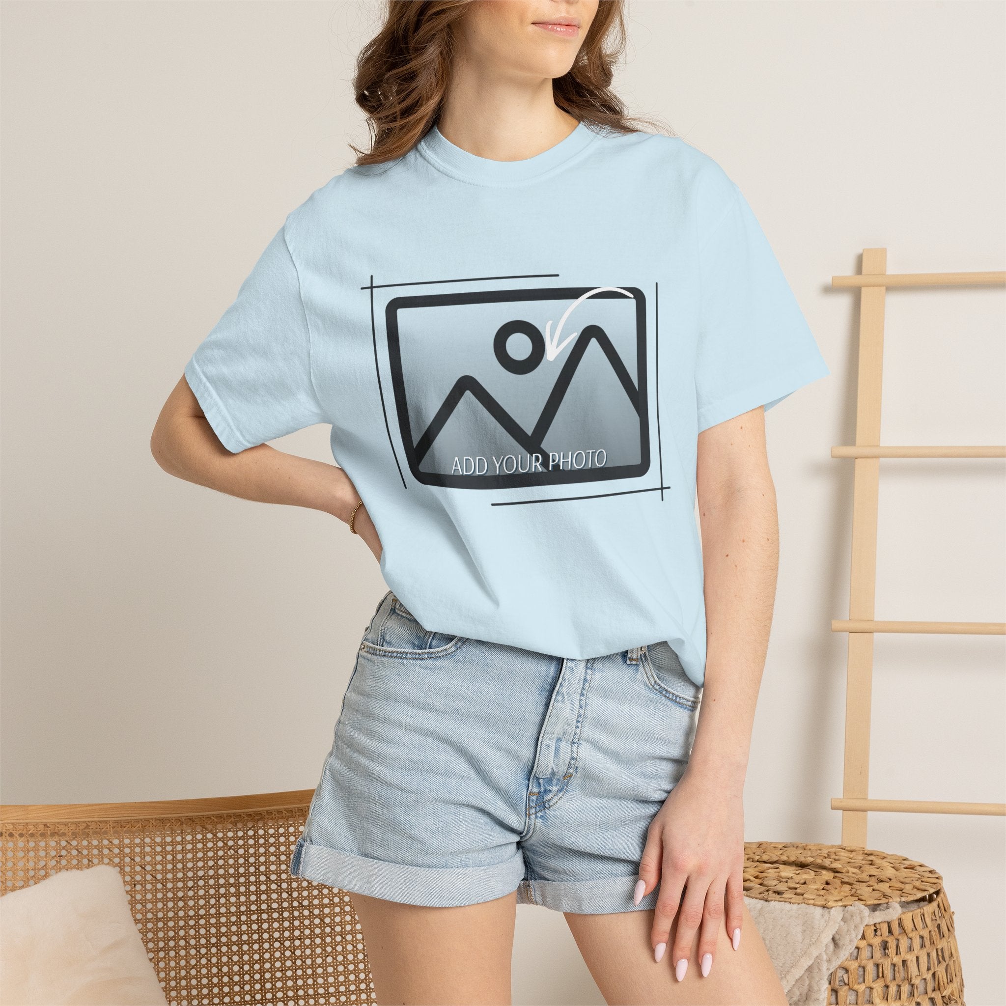 Blank White Graphic T-Shirt — Minimal Photo Frame Design