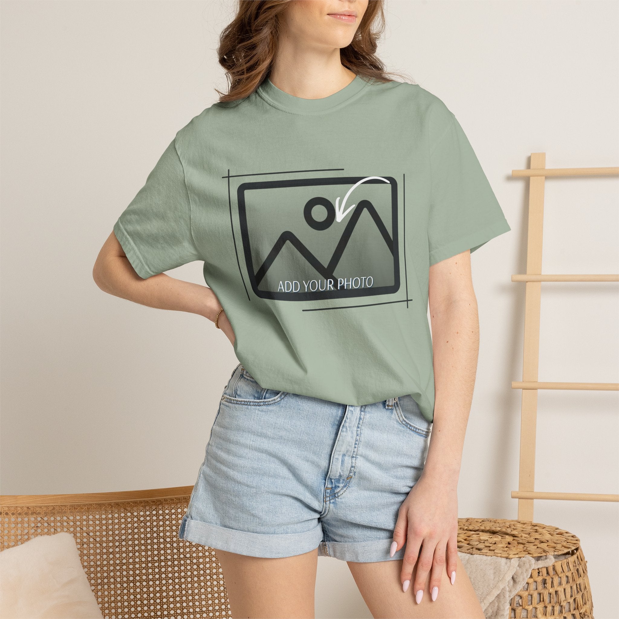 Blank White Graphic T-Shirt — Minimal Photo Frame Design