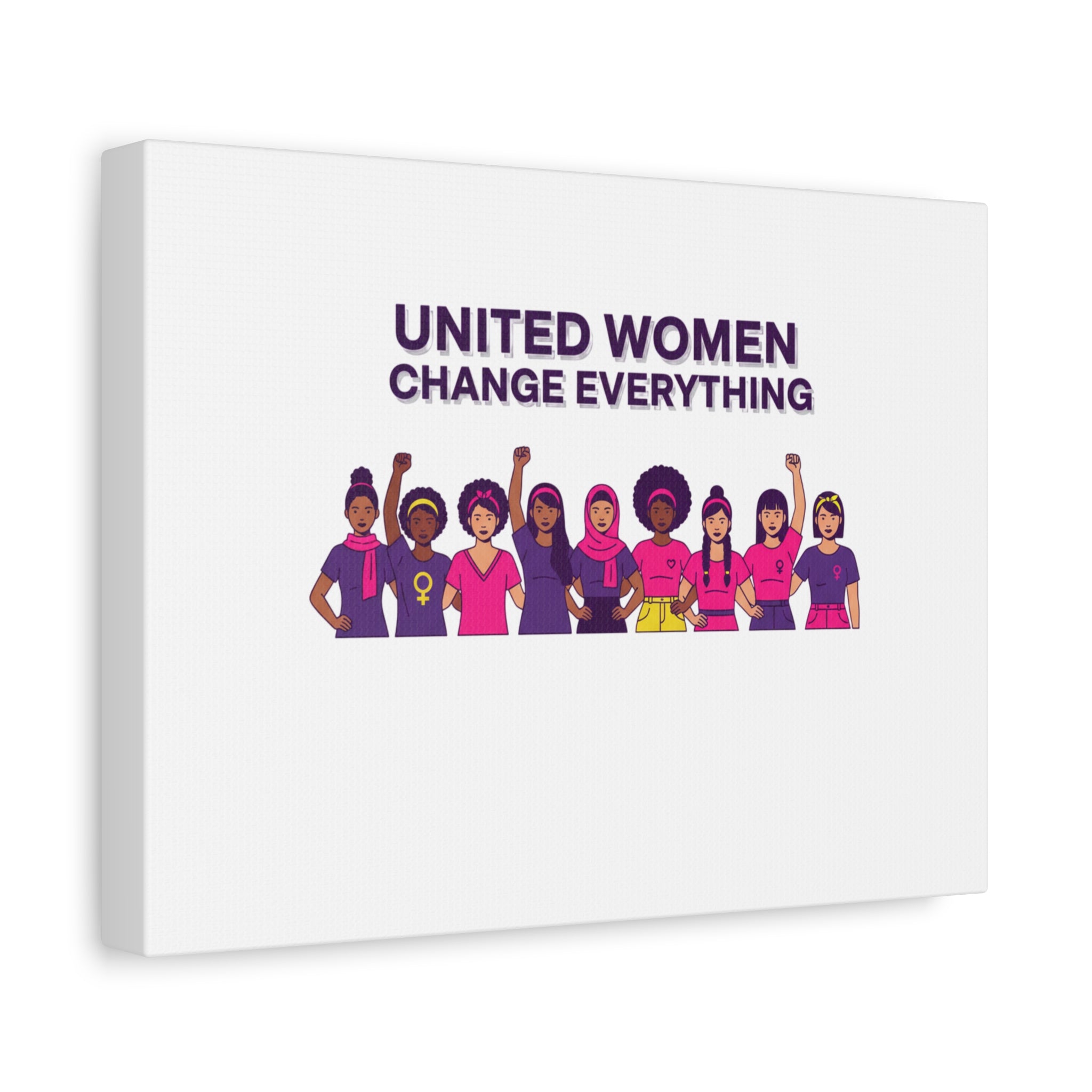 United Women Change Everything Canvas, IWD feminist slogan graphic | empowerment typography