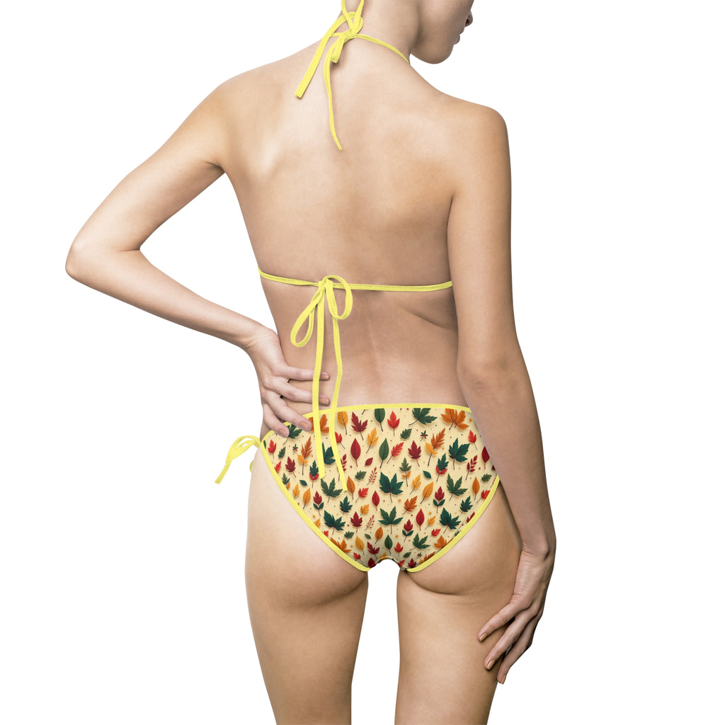 Floral Ikat Triangle Bikini — Women's Tie-Side Swimsuit