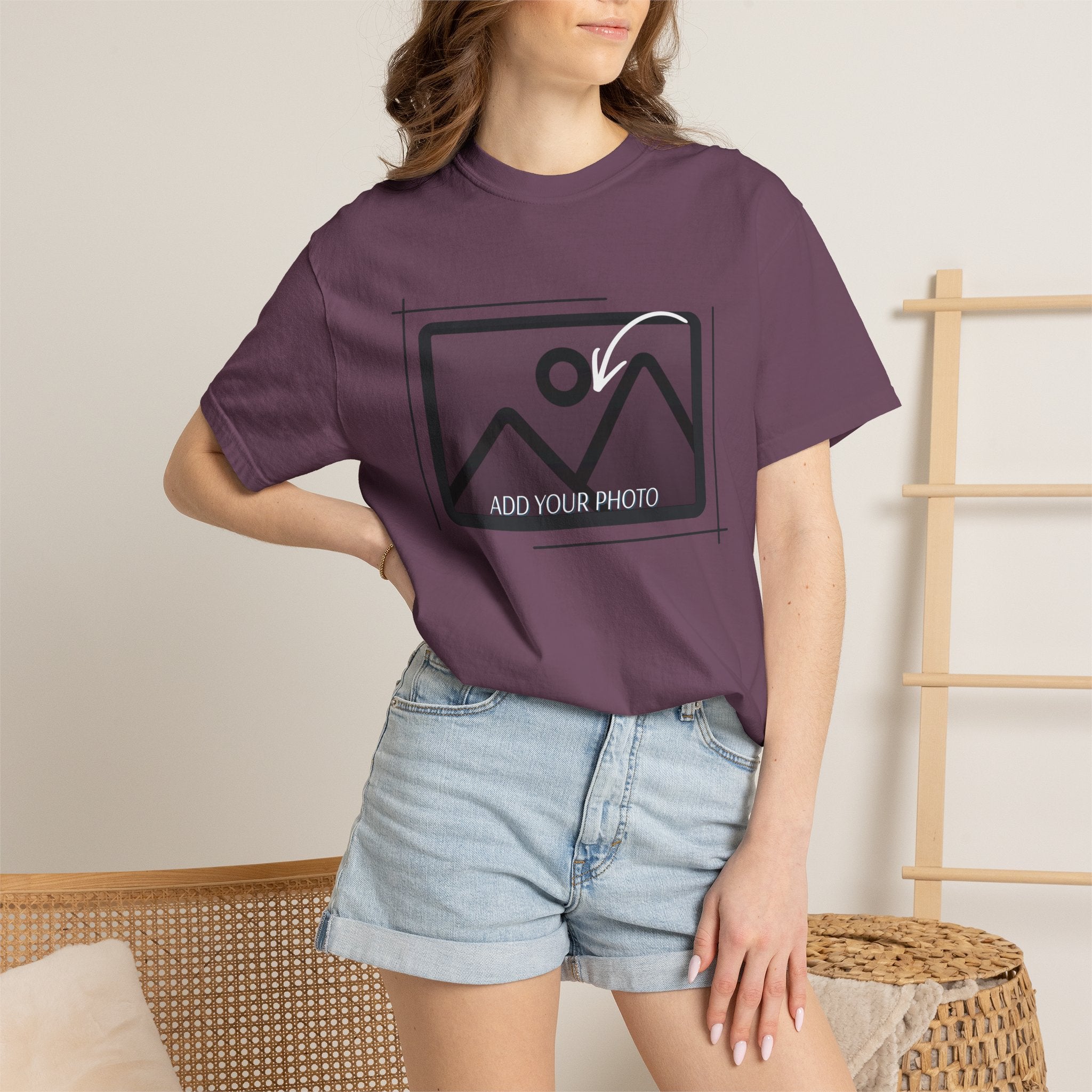 Blank White Graphic T-Shirt — Minimal Photo Frame Design