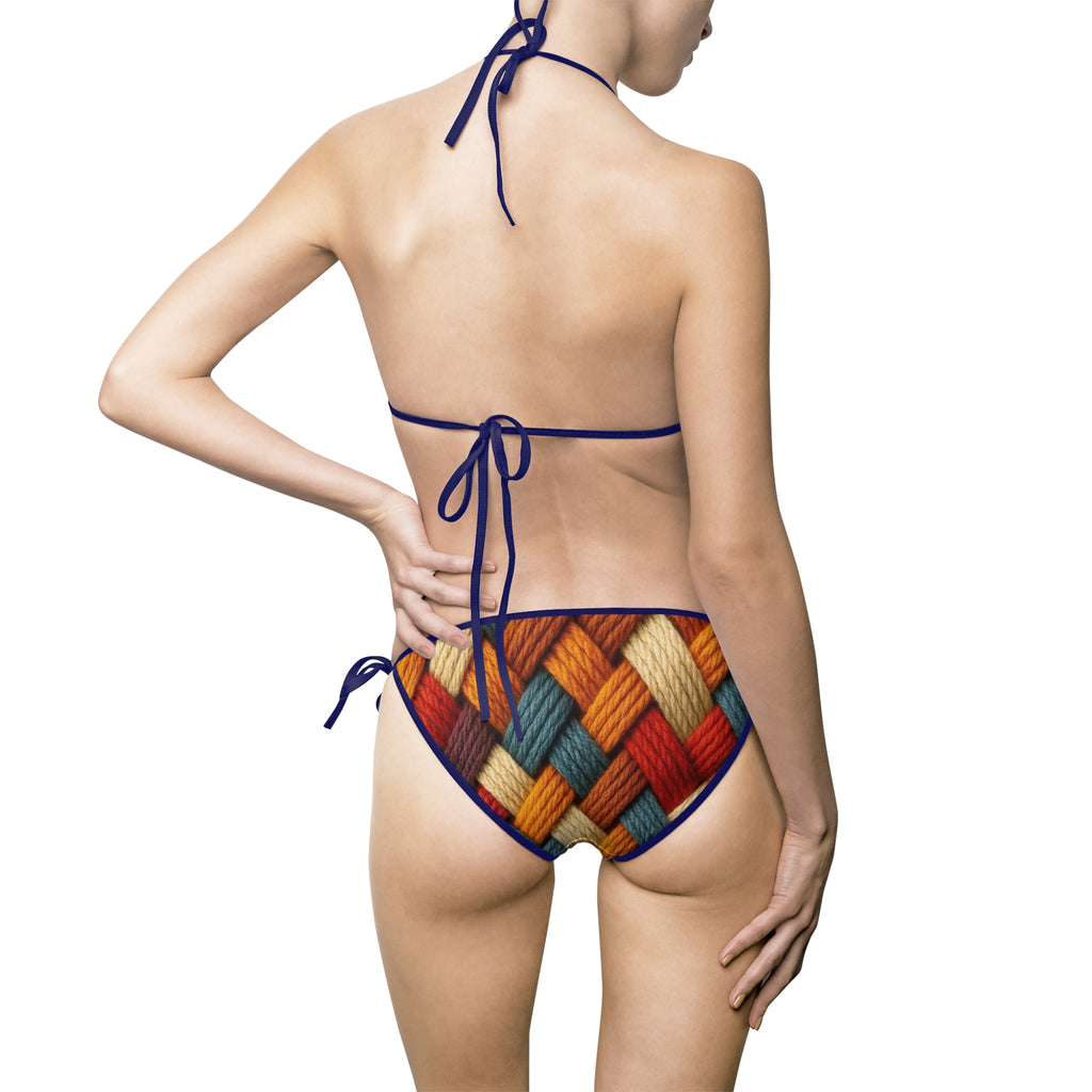 Woven Mosaic Print Bikini