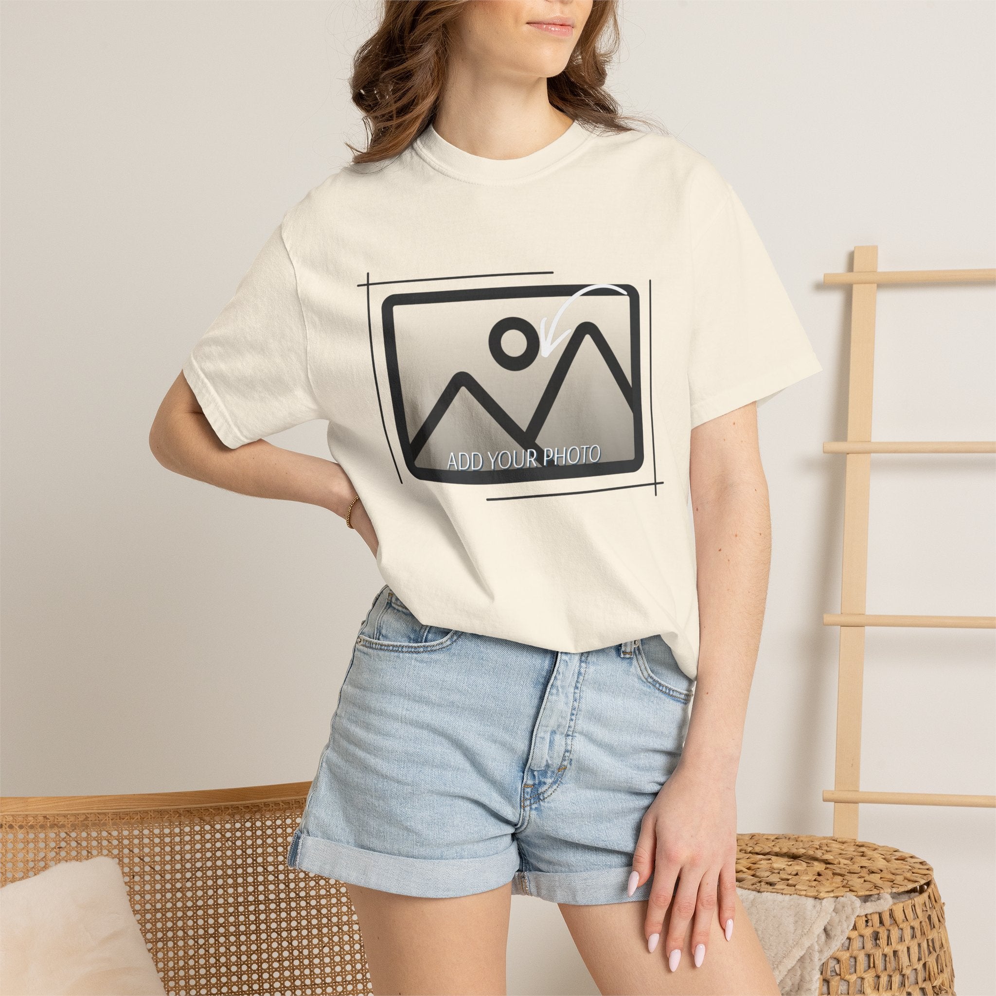 Blank White Graphic T-Shirt — Minimal Photo Frame Design