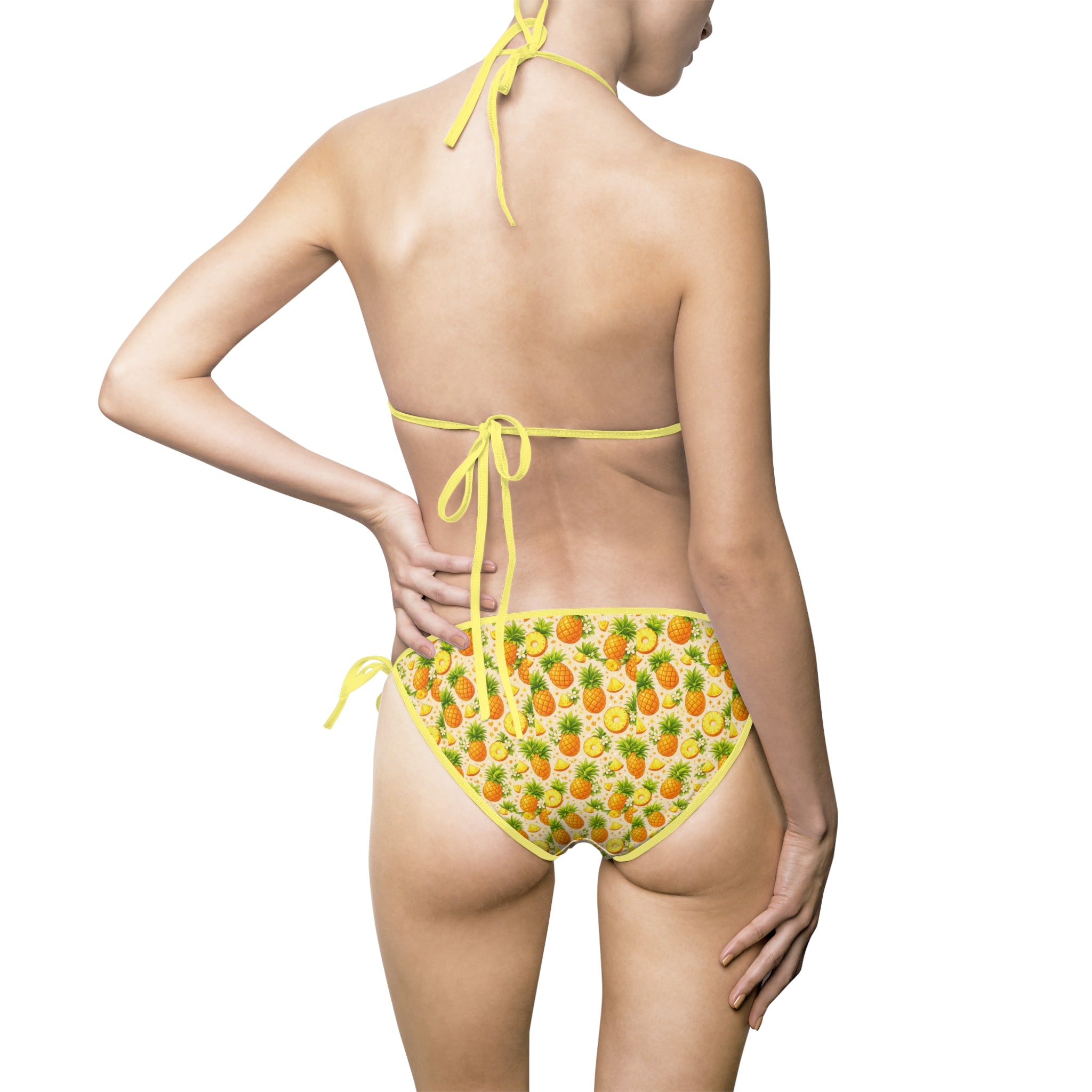 Pineapple Print Bikini — Tropical Women's Triangle Swimsuit