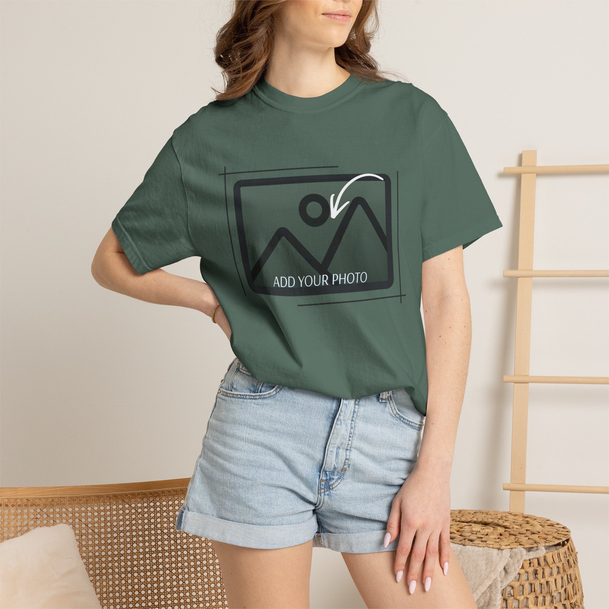 Blank White Graphic T-Shirt — Minimal Photo Frame Design