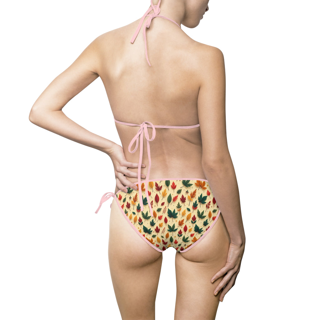 Floral Ikat Triangle Bikini — Women's Tie-Side Swimsuit